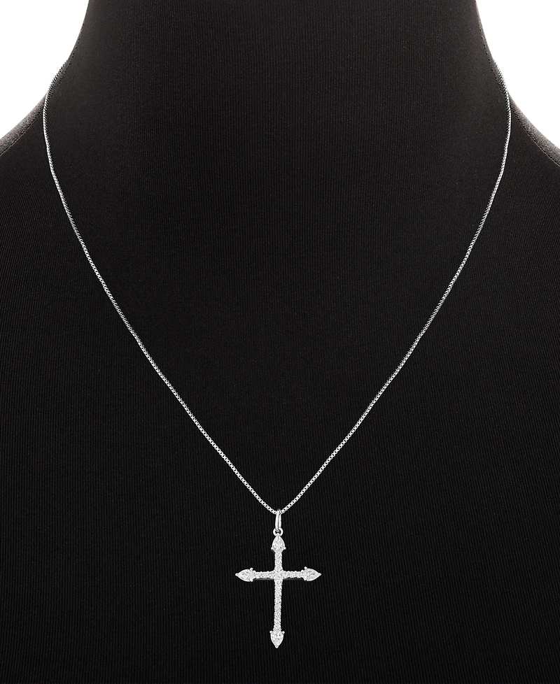 Giani Bernini Cubic Zirconia Cross Pendant Necklace & Stud Earrings Set in Sterling Silver, Exclusively at Macy's