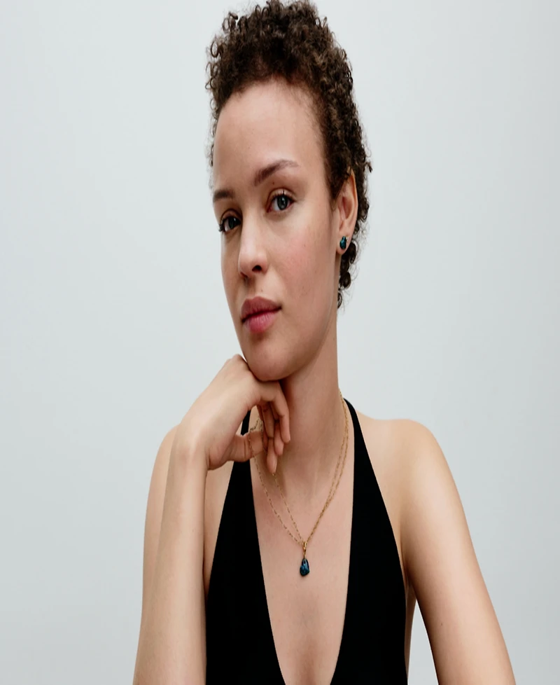 Pandora Gold-Plated Triple Stone Heart Stud Earrings