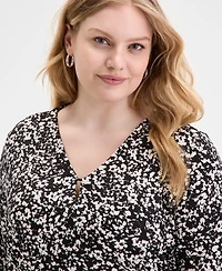 Jones New York Plus Floral-Print Top
