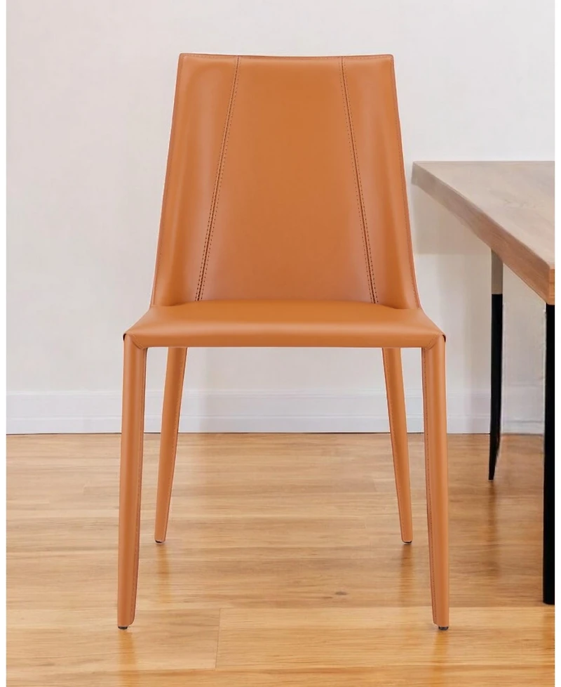 Faux Leather Dining Chair with Armless Design for Kitchen or Room