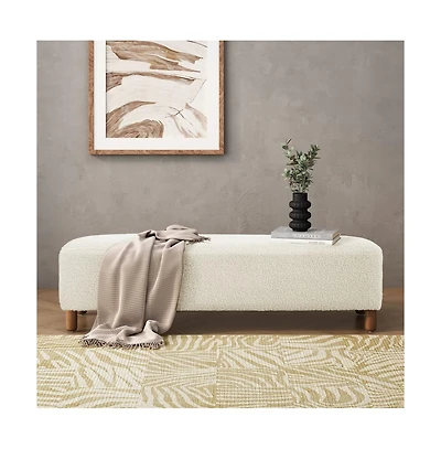 Modern Upholstered Ottoman Bench,Comfortable End-of-Bed Seat for Bedroom or Living Room-The Pop Home