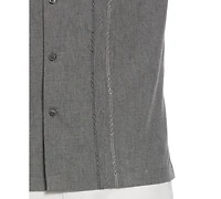 Cubavera Men's Geo Embroidered Panel Chambray Shirt