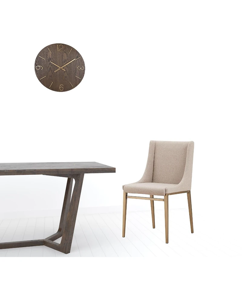 Set of 2 Brass Contemporary Dining Chairs for Modern Kitchen or Dining Room