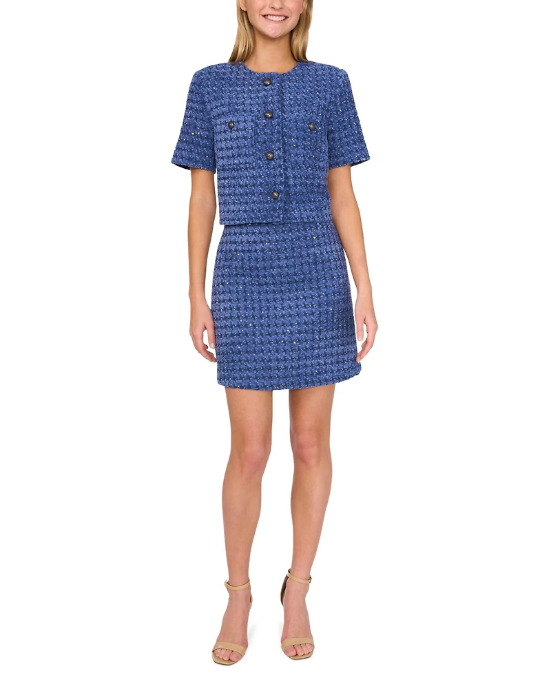 CeCe Women's A-Line Tweed Mini Skirt