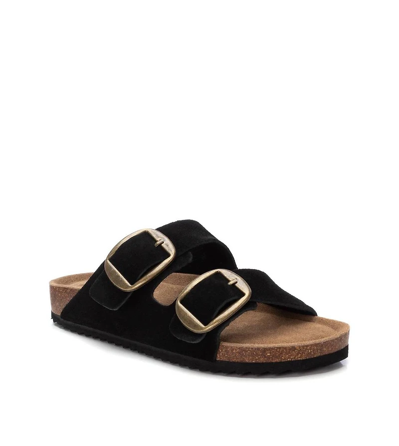 Women's Suede Double Strap Buckle Sandals By Xti