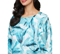 Alex Evenings Women's Printed Chiffon Burnout Blouse