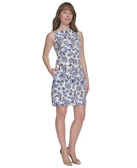 Tommy Hilfiger Petite Printed Hopsack Sleeveless Dress