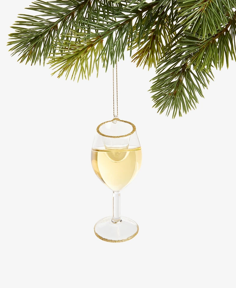 Holiday Lane Spirits White Wine Glass Ornament, Macy's Exclusive