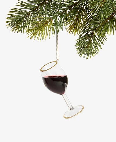 Holiday Lane Spirits Red Wine Glass Ornament, Macy's Exclusive