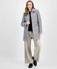 Maralyn & Me Juniors' Button-Front Boucle Coat