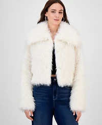 Maralyn & Me Juniors' Cropped Faux-Fur Coat