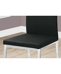 Set of Two Upholstered Faux Leather Dining Chairs for Stylish Home Decor