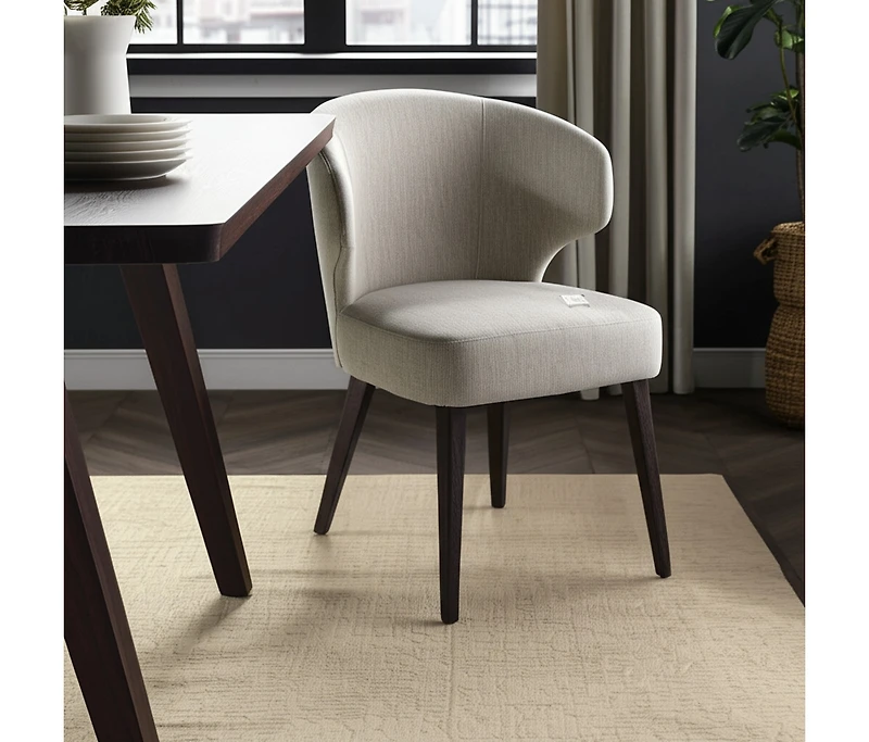 Upholstered Wingback Side Chair for Dining Table or Accent Seating