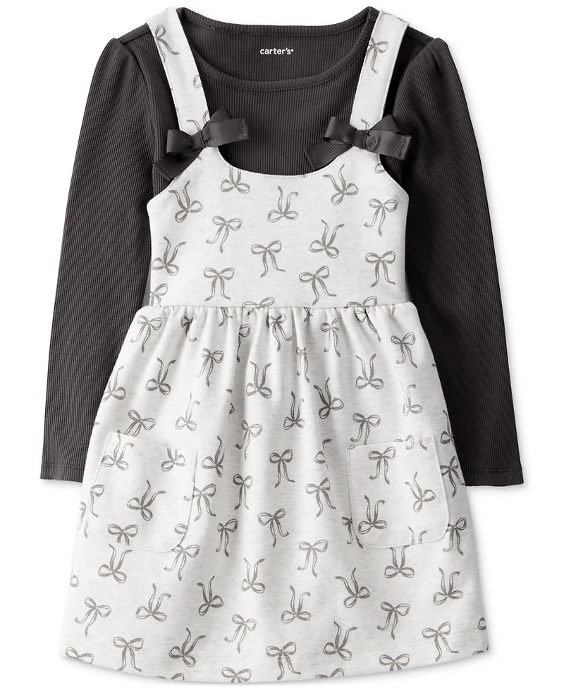 Carter's Toddler Girls 2-Pc. Bow Print Dress Set