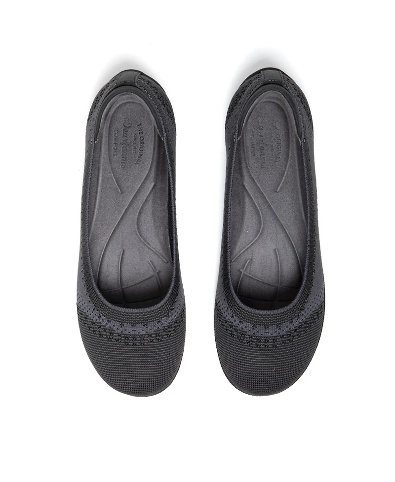 Dearfoams Women's Misty Ballet Flat Lightweight Slip Ons
