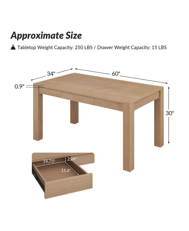Andrea Solid Wood Dining Table