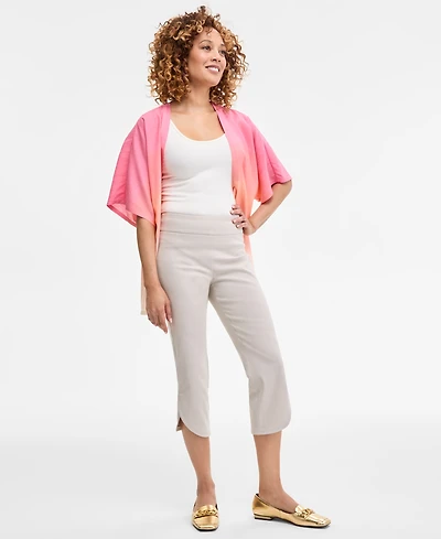 Jm Collection Women's Mid-Rise Pull-On Tulip-Hem Capri Pants, Exclusively at Macy's