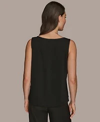 Donna Karan New York Women's Satin Scoop-Neck Tank Top