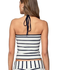 Edikted Women's Lorenza Striped Halter Top