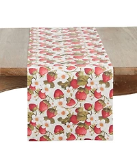 Saro Lifestyle Breezy Juicy Strawberry Table Runner, 14" x 72"