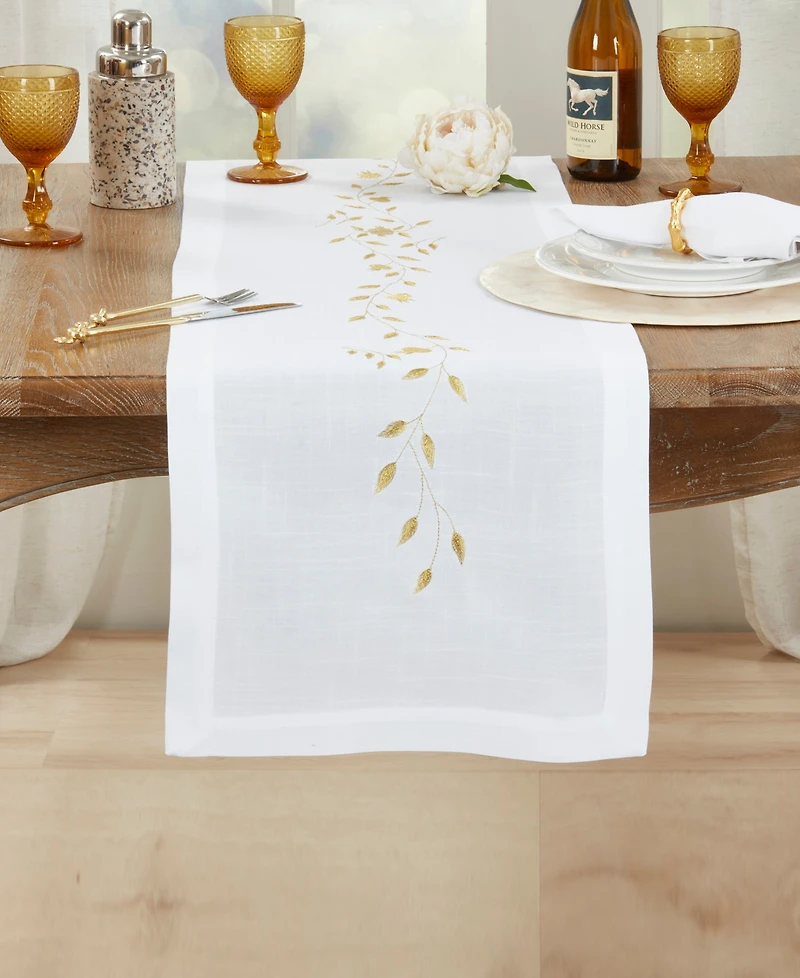 Saro Lifestyle Exquisite Embroidered Pomegranate Runner, 16" x 72"
