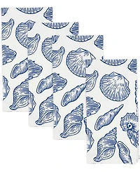 Saro Lifestyle Seaside Sea Shells Cotton Napkins, 20" x 20"