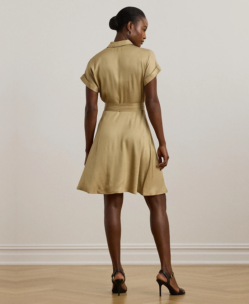 Lauren Ralph Women's Belted Twill Short-Sleeve Shirtdress