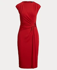 Lauren Ralph Women's Ring-Trim Jersey Cap-Sleeve Dress