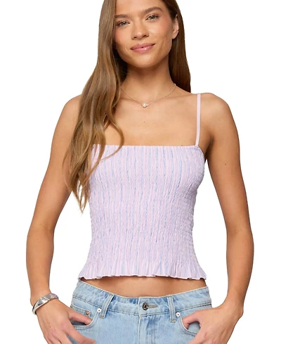 Edikted Women's Leela Scrunch Striped Tank Top