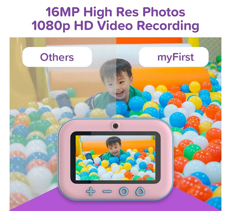 New myFirst Camera Insta 20 (Cotton Candy) Kids Instant Print Digital Camera with 16MP Photo, 1080P Video, Selfie Lens, Thermal Ink-Free Printing, Sup