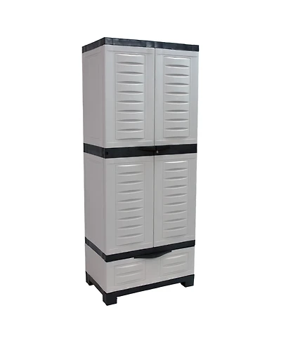 Versatile Storage Cabinet with 3 Adjustable Shelves and Lockable Doors - 57.5"
