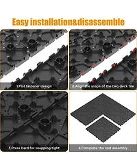 Streamdale 12" Patio Deck Tiles, Diy Interlocking, Easy Install, 44pcs, Dark Gray