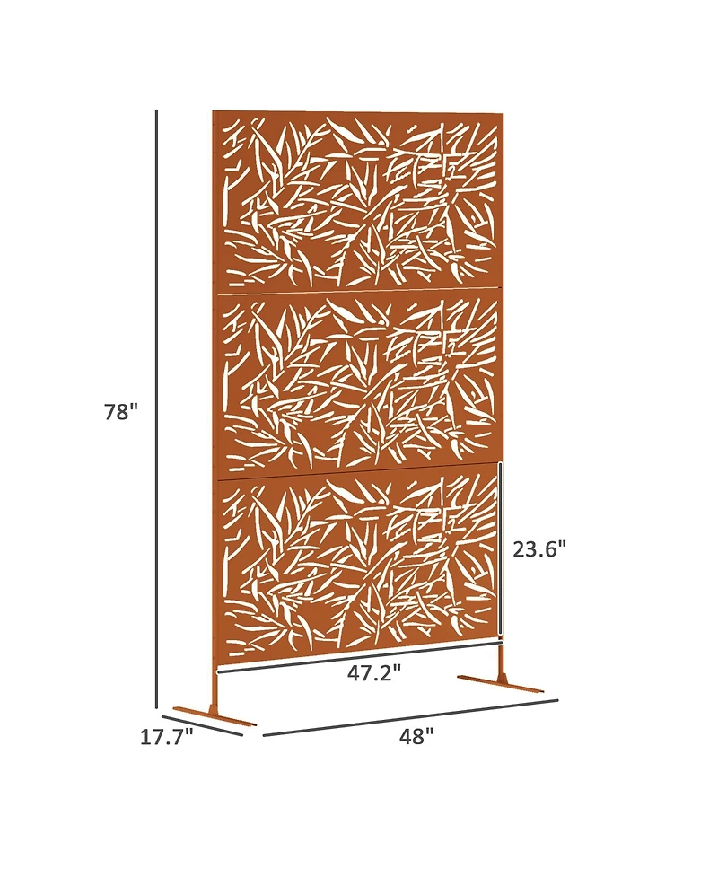 Outsunny Metal Outdoor Privacy Screen Outdoor Divider Trellis Bamboo