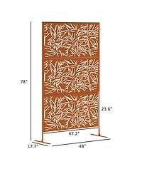 Outsunny Metal Outdoor Privacy Screen Outdoor Divider Trellis Bamboo