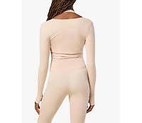 WeWoreWhat Women's Long Sleeve Wrap Top