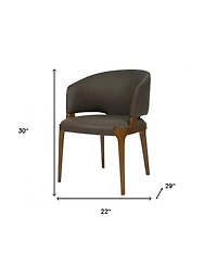 Upholstered Faux Leather Wing Back Dining Arm Chair
