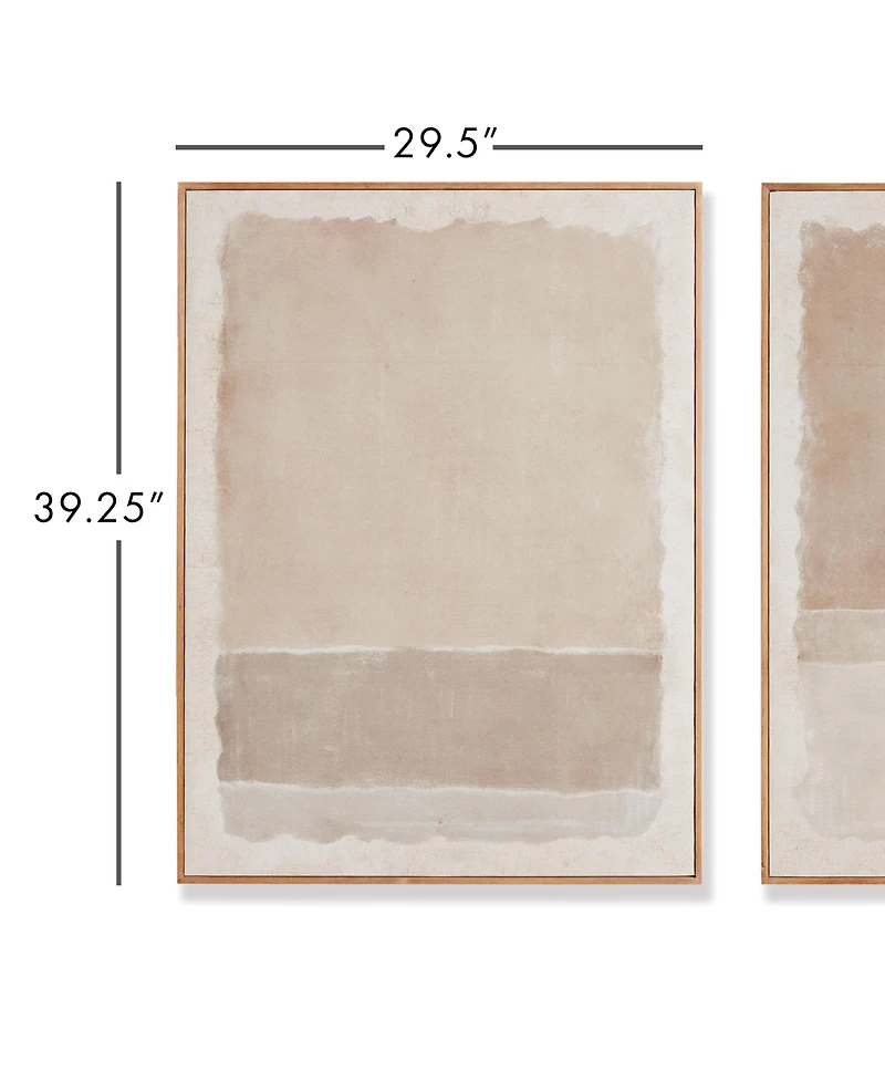 29.5"W x 1.5"D x 39.25"H Composition In Taupe Giclees Framed Wall Art Set of 2