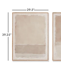 29.5"W x 1.5"D x 39.25"H Composition In Taupe Giclees Framed Wall Art Set of 2