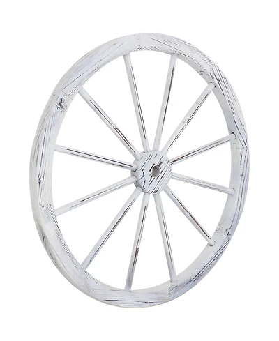Indoor/Outdoor Wooden Rustic Western Style Wagon Wheel Yard Landscape Porch Patio Decor