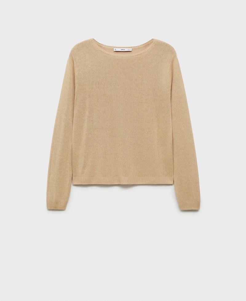 Mango Women's Linen Blend Boat Neck Sweater
