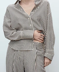 Mango Women's Texture Striped Pants