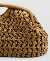 Mango Women's Natural Fiber Clutch Bag