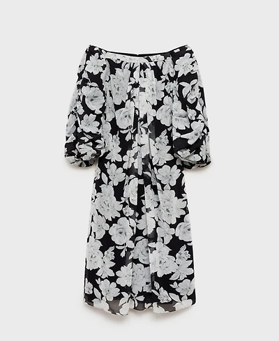 Mango Women's Floral Strapless Dress