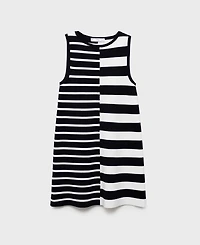 Mango Women's Combined Stripes Knitted Dress