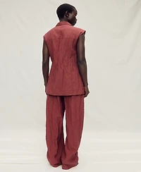 Mango Women's Wrinkled Effect Pockets Vest