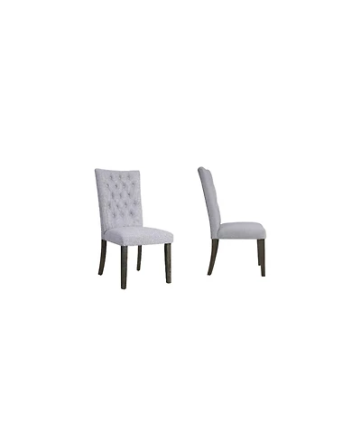 Set of Two Tufted Upholstered Side Chairs for Dining Room or Breakfast Table