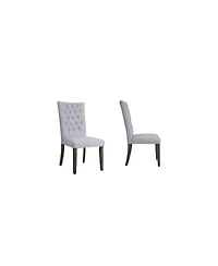 Set of Two Tufted Upholstered Side Chairs for Dining Room or Breakfast Table