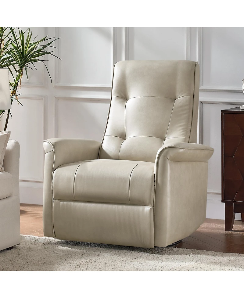 Rodrigue Modern Leather Swivel Power Recliner with Usb and Type-c Charging