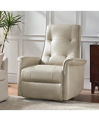 Rodrigue Modern Leather Swivel Power Recliner with Usb and Type-c Charging