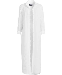 Lands' End Women's Eyelet Button Down Maxi Cover-up Dress